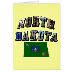 Cartão Texto de Imagem de Dakota do Norte