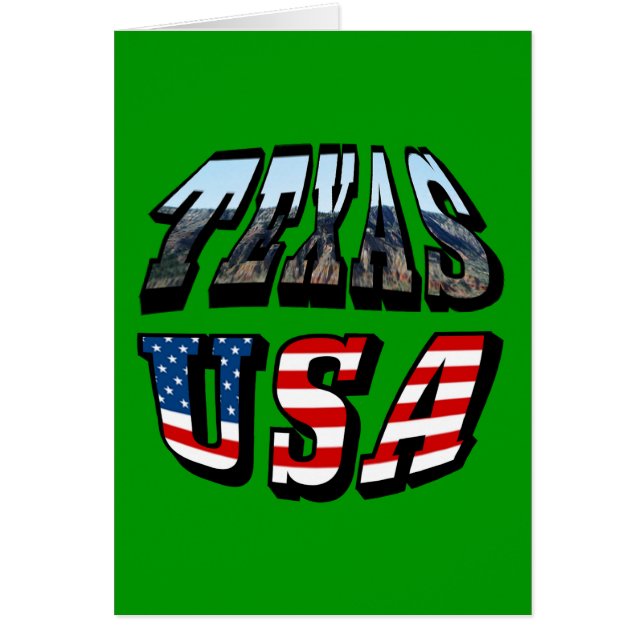 Cartão Texto de Imagem e Sinalizador do Texas (Frente)