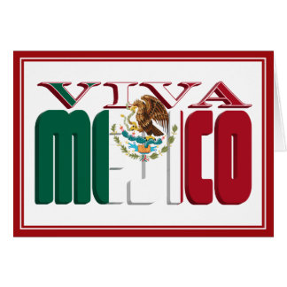 Cartão Texto de Sinalizador do VIVA MEJICO Mexicano