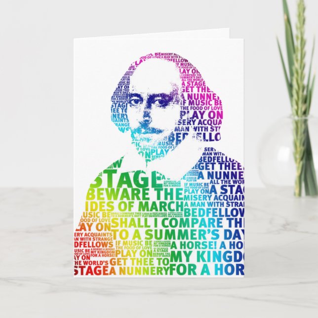 Cartão Texto do arco-íris Shakespeare (Frente)