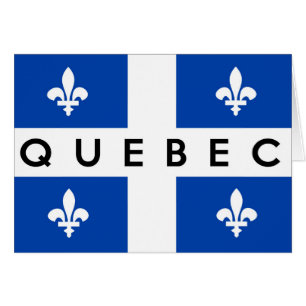 Cartão texto do nome do país da província de quebec flag