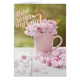 Cartão Texto do Primavera de vida útil de Cherry Blossom