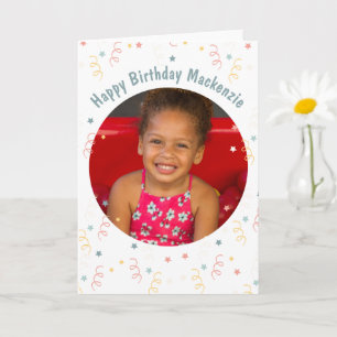 Cartão Texto e Foto Personalizadas de Aniversário