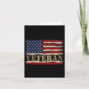 Cartão Texto em negrito veterano retrô bandeira dos EUA d