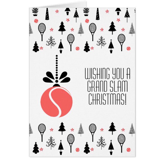 Cartão 🎾 🎄 Texto personalizado, coral e Tênis preto (Frente)