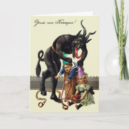 Cartão Texto Personalizado de Aniversário do Krampus Engr