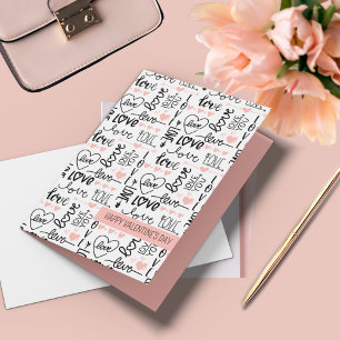 Cartão Texto Personalizado de Portas de Amor Whimsical