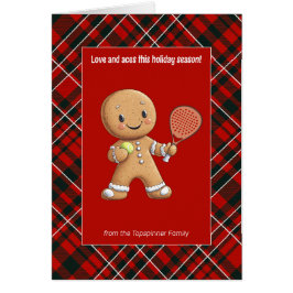 Cartão 🎾 🎄 Texto personalizado, Natal baseado em Padel