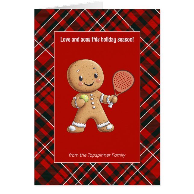 Cartão 🎾 🎄 Texto personalizado, Natal baseado em Padel (Frente)