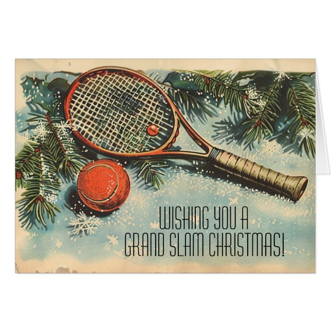 Cartão 🎾 🎄 texto personalizado, NATAL GRAND SLAM! (Frente Horizontal)