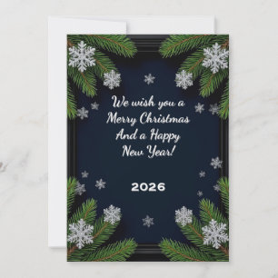 Cartão Texto Personalizado Natal 🎄✨ Ramos de Pinheiro Fe