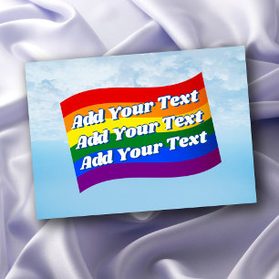 Cartão Texto personalizado Orgulho gay do Sinalizador Arc
