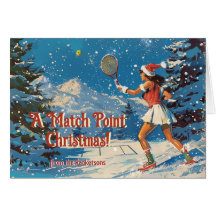 🎾 🎄 Texto personalizado, retro Tênis Snowy Serve