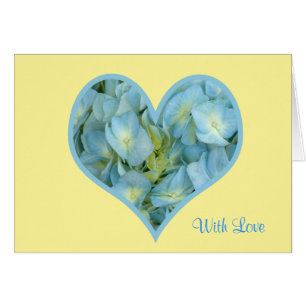 Cartão Texto Personalizável do Coração Hydrangea