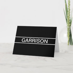 Cartão Texto personalizável   Preto e Branco Moderno Neg