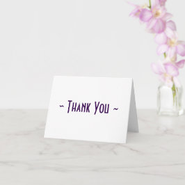 Cartão Texto Roxo e Branco Dobrado Obrigado
