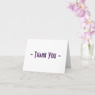 Cartão Texto Roxo e Branco Dobrado Obrigado