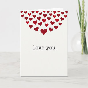 Cartão Texturizado Love You Heart Cascade