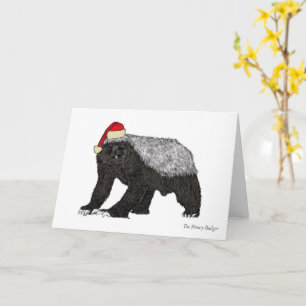 Cartão Texugo meliante engraçado Papai Noel Natal Animal