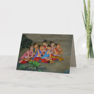 Cartão Thai court ladies greeting card