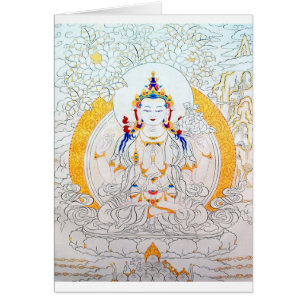 CARTÃO THANGKA QUE PINTA A ARTE DE TIBET