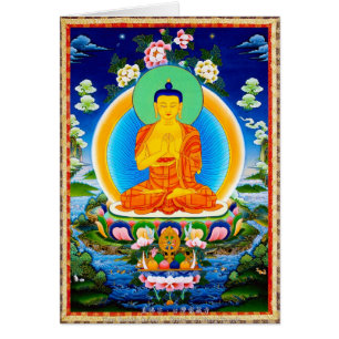Cartão Thangka tibetano oriental legal Prabhutaratna