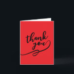 Cartão Thank You Bright Red Classical Unique Simple<br><div class="desc">Specific,  plain,  eyecatching template at affordable price. Choose from variety of different card designs,  types and fonts.</div>