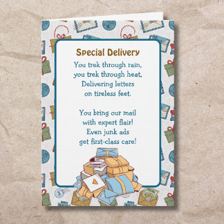 Cartão Thank You Card for a Mail Carrier