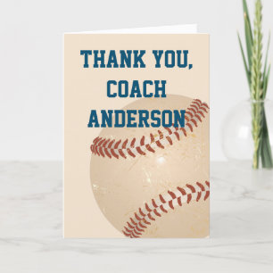Cartão Thank You Card for Baseball Coaches