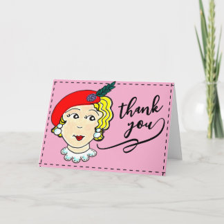 Cartão Thank you card, vintage style, folded card.