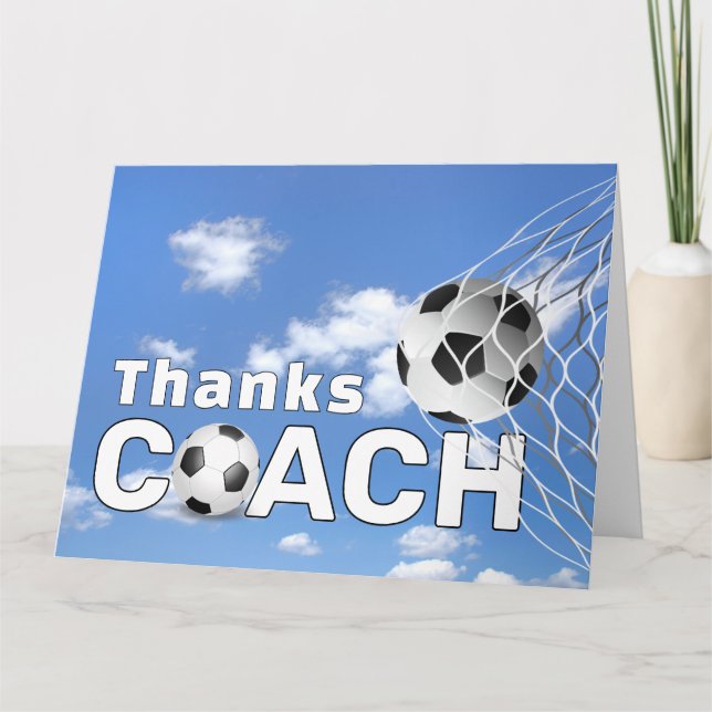 Cartão Thank You for Soccer Coach (Frente)