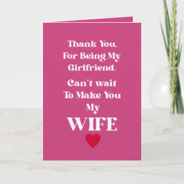 Cartão Thank You Girlfriend/Wife Valentine's Occassion