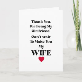 Cartão Thank You Girlfriend/Wife Valentine's Occassion