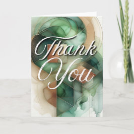 Cartão Thank You Greeting Card - Watercolor Abstract Geom