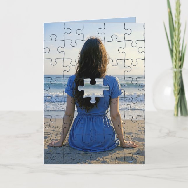 Cartão Thank You Puzzle Piece Missing (Frente)