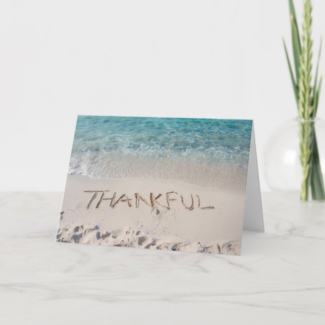 Cartão 🏝️ Thankful by the Sea - Coastal Thanksgiving (Frente)