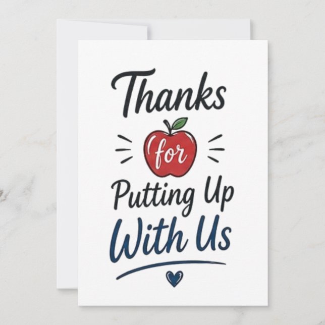 Cartão Thanks for Putting Up With Us (Frente)
