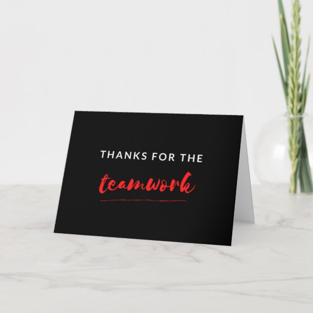 Cartão Thanks For The Teamwork (Frente)