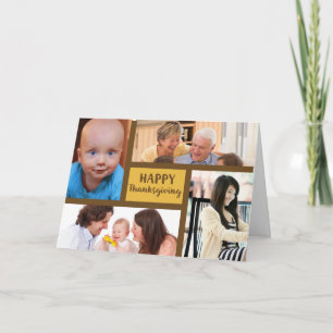 Cartão Thanksgiving 4 Photo Customizable Card