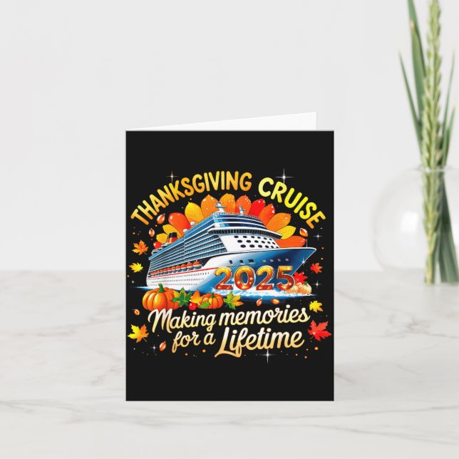 Cartão Thanksgiving Cruise 2025 Family Vacation Gift  (Frente)