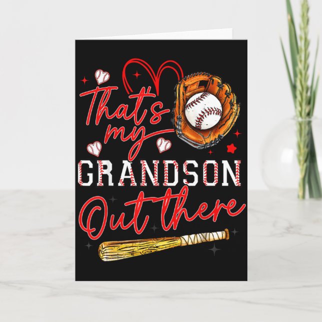 Cartão Thats My Grandson Out There Baseball Grandma Mothe (Frente)