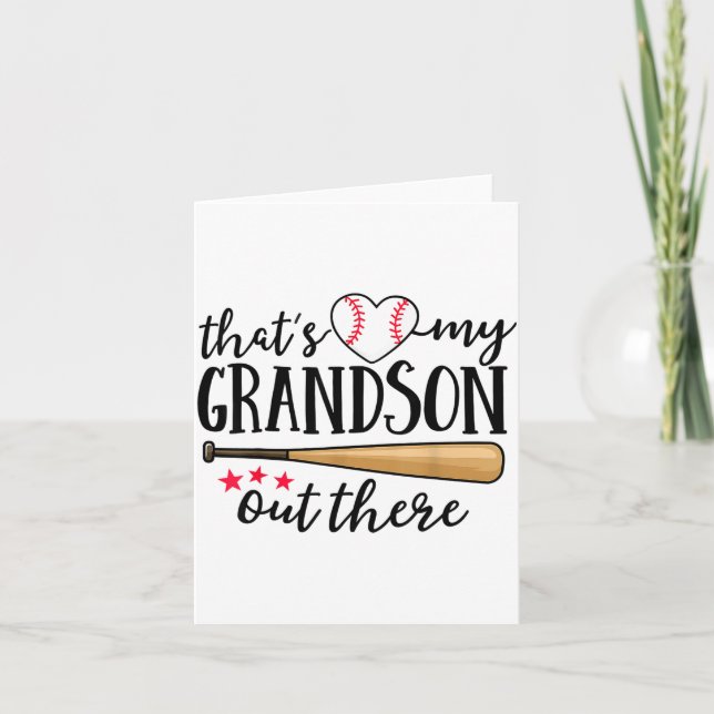 Cartão That's My Grandson Out There Baseball Grandma Squa (Frente)