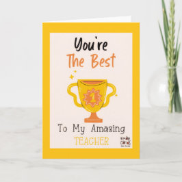 Cartão The Best Teacher Trophy Card