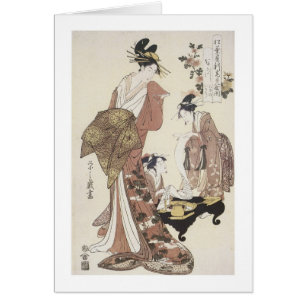 Cartão The Courtesan Nakagawa, Eishi, 1795