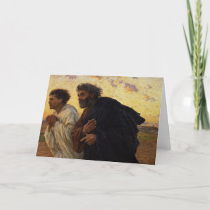 Cartão The Disciples Peter and John Running