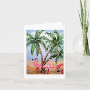 Cartão "The Florida Flamingos" Vertical Notecard