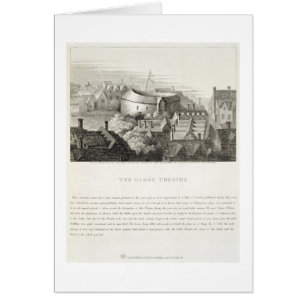 Cartão The Globe Theater, c.1647, publicado por Robert Wi