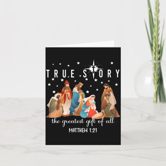 Cartão The Greatest Gift For All Christmas Nativity Jesus (Frente)