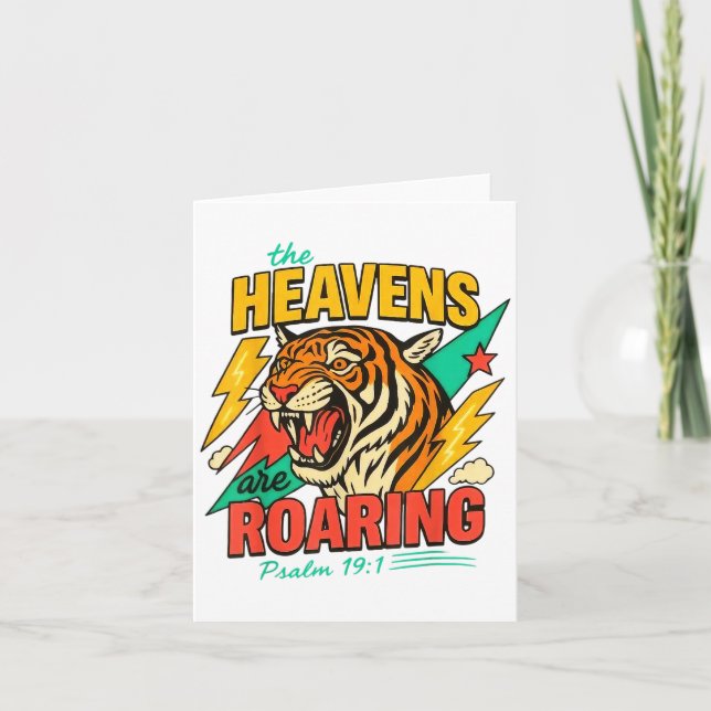 Cartão The Heavens Are Roaring Psalm 19_1 Tiger Christian (Frente)