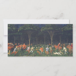 Cartão The Hunt in the Forest (por Paolo Uccello)